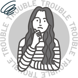 困っている女性のイラスト